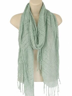 Forever 21 mint gold tinsel sparkle tassel scarf sarong coverup one size